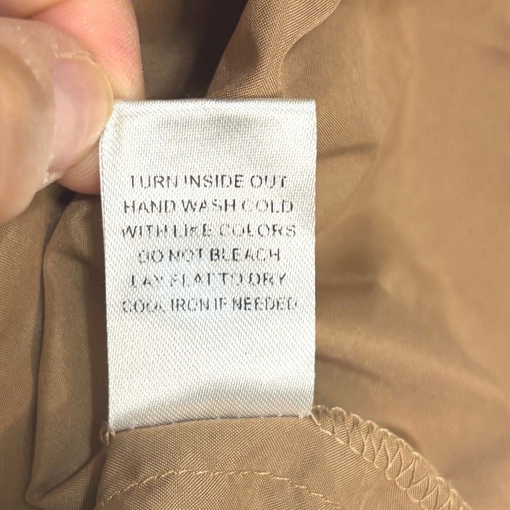 The Workshop Maxi Dress Almond Brown Linen Blend Open Back Minimalist Neutral L - Picture 7 of 9